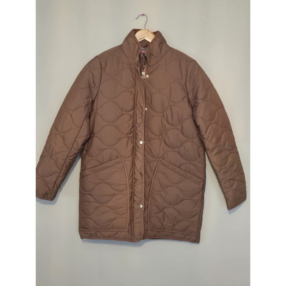 NWOT J.Crew New Quilted Cocoon Signature Puffer Coat in Dark Nutmeg Primaloft MT